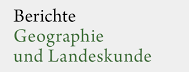 Logo Berichte Geographie und Landeskunde